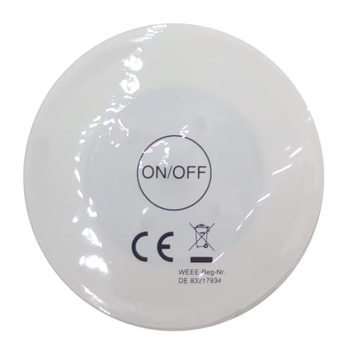 BURI Einzelnes LED Flaschenlicht 6cm inkl. Batterien rund warmweiß Lichtsticker LED Untersetzer Flaschenbeleuchtung Licht Sticker Gläser Flaschen Cocktails Trinkglas beleuchten Aufkleber Klebelicht