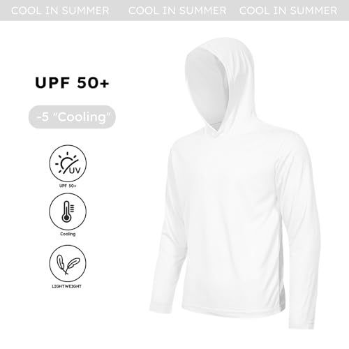Image of 5 Pack Men's UPF 50+ Sun Protection Hoodie Shirts Long Sleeve Shirts Quick Dry Lightweight for Running Workout Hiking Fishing