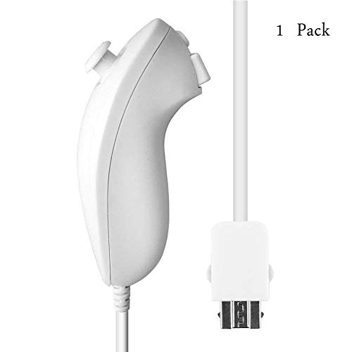 1 Pack Wii Nunchuck Remote Controller， Controllers Joystick Video Gamepad for Nintendo Wii