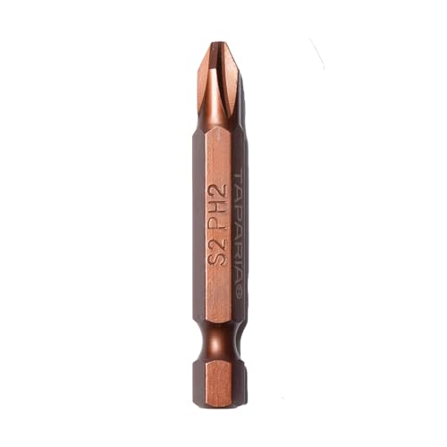 Image of Taparia Make, 50mm Single Side Bits of 1 /4 inch Hex Shank, S2 Grade, Of Tip Size ph1 (2 Pc) and ph2 (2 Pc) Suitable for DIY, Home, Professional & industrial applications