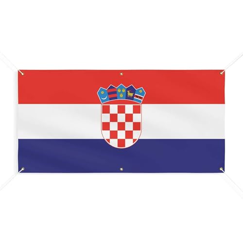 Drapeau de la Croatie de 190x380cm doté de 6 oeillets renforcés