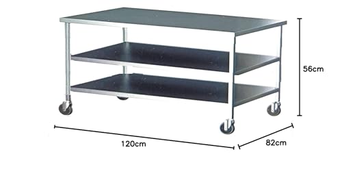 Image of Stainless Steel (SS Table, 45 x 26 inch x 34 inch (2 Under Shelf + Wheels))