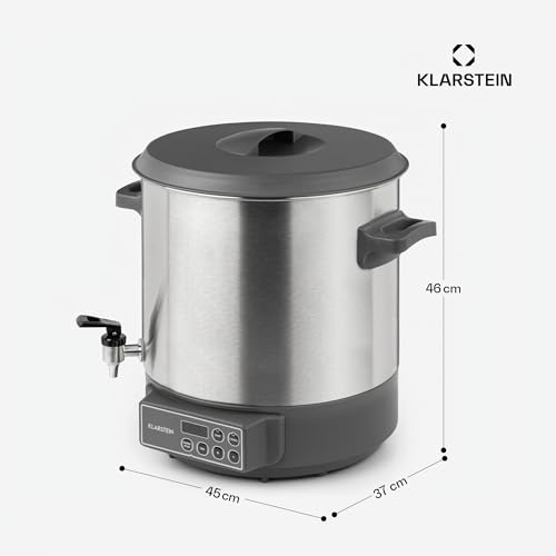 Miniatura 7 de Klarstein Lady Marmalade - Olla Para Hacer Mermeladas, Caldera De Cocción, Termo Para Bebidas, 27 Litros, 1800 W, 30-100 C, Programable, Conserva El Calor, No Quema, Acero Inoxidable