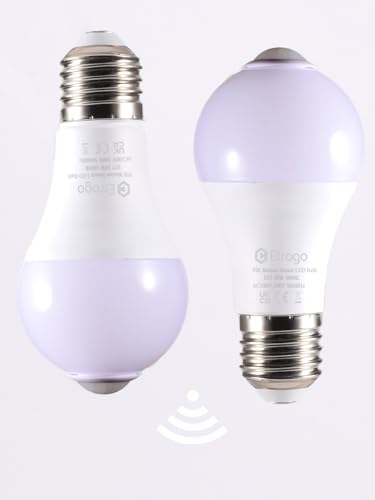 Etrogo LED Bulbs with PIR Motion Sensor and Dusk to Dawn Sensor 10W Warm White 3000K 1000LM E27 Screw Auto On/Off for Front Door Garage Stairs Hallway Basement (Pack of 2 Pieces)