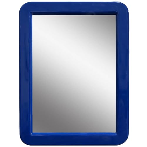 CEREM Magnetic Locker Mirror 5x7 – Real Glass Makeup Mirror, Navy Frame