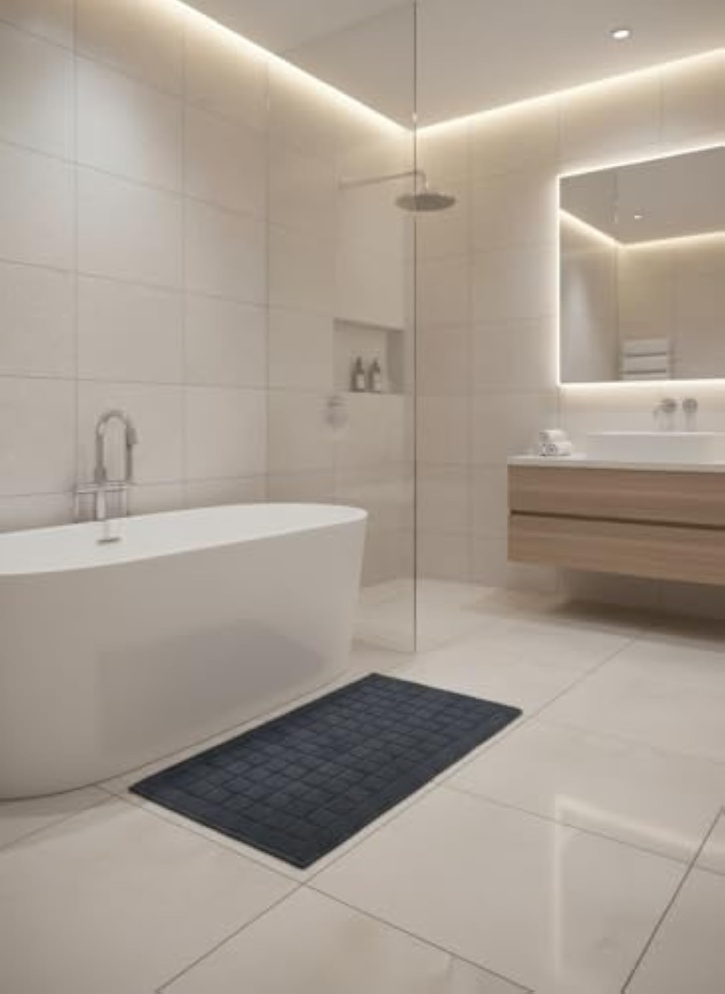 Versatile Cotton Bath & Door Mat, Chenille Fabric
