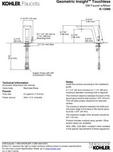 Miniatura 3 de Kohler K13466CP - Grifo de baño sin contacto geométrico con pilas, cromado pulido