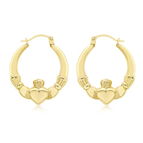 Boucles d'oreilles Claddagh or jaune joaillerie fine pour femme