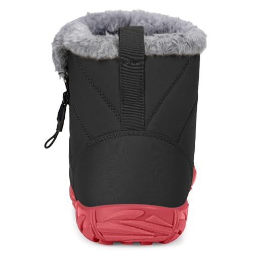 Image of Hsyooes Womens Mens Barefoot Boots Winter Snow Boots Wide Width | Warm Ankle Booties,Fur Lined,Zero Drop Sole,Wide Toe Box