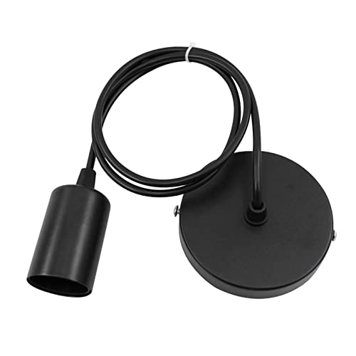 Kisbeibi Pendant Light Fitting, E27 Screw Lamp Holder with 1M Cable, Industrial Style Flex Cable Ceiling Rose Metal Pendant Light Fitting Light Bulb Holder for Kitchen Dining Room