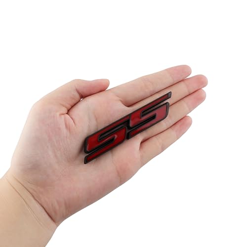 Image of 1PC SS Emblem 3D Metal Car Sticker Decoration Car Side Rear Badge for Cars Trucks SUV Luggage Computers (Red Black)