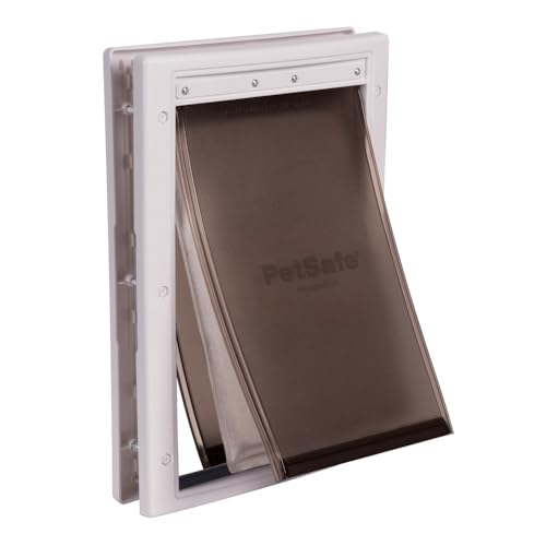 PetSafe - Porte pour Animaux de Compagnie pour Conditions Climatiques Extrêmes - Triple Volet, Économie d'Énergie, Cadre Personnalisable - Moyen