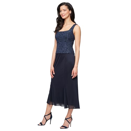 Alex Evenings Women's Tea Length Jacket Dress, Perfect for Weddings, Formal Events (Petite and Regular Sizes)2