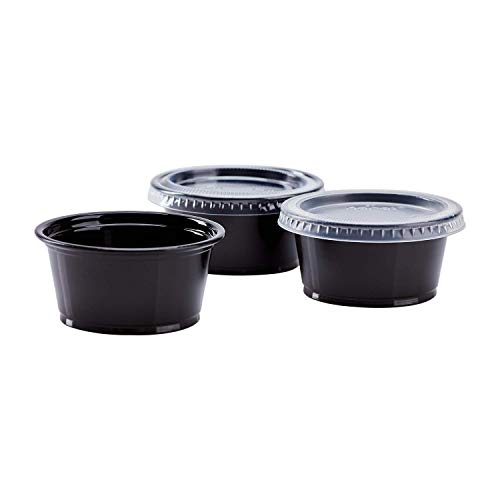 Image of Karat FP-P200-PPB 2 oz. PP Portion Cups - Black (Case of 2500)