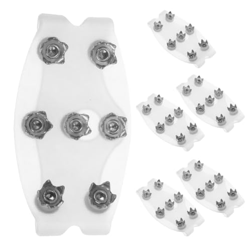 BESTOYARD Crampones Antideslizantes para Botas y Zapatos con 7 Tacos de Tracción, 3 Pares de Silicona TPE y Hierro Galvanizado para Senderismo y Escalada en Invierno