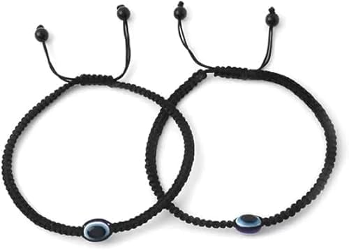 Evil Eye Charms Black Thread Adjustable Anklet Fashion Accessories For Womens – Pack Of 1 Pair