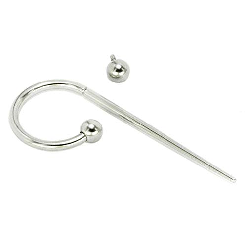 Painful Pleasures Threaded Taper for Ears, Piercing and Stretching Kit for Navel, Nose, and Other Areas, Medical Grade Stainless Steel, 1 Inch Long, 1.2mm at Thickest Point, 16g with 0.8mm Threading