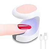 UV Light for Nails, Mini UV LED Nail Lamp, Portable Nail Dryer for Gel Nails，Quick Drying Nail Lamp Art Tools for Travel or Home DIY (Pink)