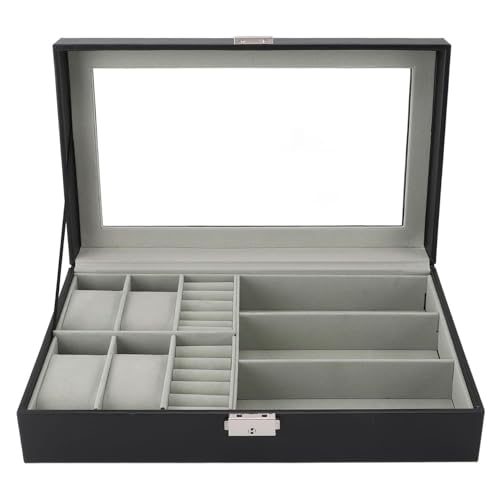 YFFSFDC 腕時計ケース 3本収納 6本対応 腕時計収納ボックス 高級 時計 コレクションケース レザークッション付き 鍵付き ガラス天板 インテリアにも最適