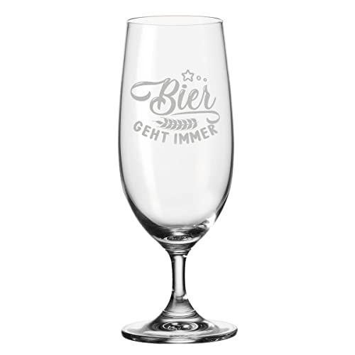 Leonardo Verre à bière avec gravure – La bière va toujours – Tulipe de bière comme cadeau pour les amateurs de bière – Idée cadeau pour homme pour un anniversaire – Cadeaux pour papa pour la fête des