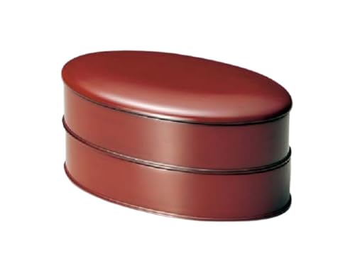 J-kitchens 行楽弁当箱 （ 弁当箱 ） 日本製 木製 小判二段重 根来 （1組) 28.2cm 漆塗り 手塗り お正月（Amazon）