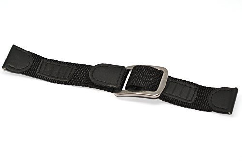 Hook and Loop 20MM Black Leather Nylon Waterproof Sport Diver Watch Band Strap FITS Expedition and Others