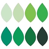 MixTeach 200 Pcs Paper Leaf Cutouts 4 Inch Paper Leaves Assorted Green Color Leaf Shape Die Cuts Summer Classroom Decor for Bulletin Board DIY Craft Project Party Wall Decoration
