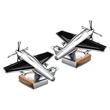 LAPYAPPE 2pcs Silver Solar Energy Airplane Aromatherapy Ornament Car Dashboard Decor Auto Interior