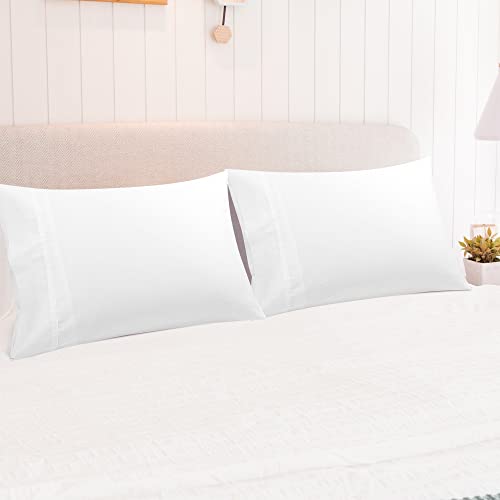 PiccoCasa Pillowcases 2 Pack, Super Soft Cotton Bed Pillow Covers with Envelope Closure, Hotel Bedroom Pillow Sham White 50x90cm - Cosy Home Interiors PiccoCasa Pillowcases 2 Pack, Super Soft Cotton Bed Pillow Covers with Envelope Closure, Hotel Bedroom Pillow Sham White 50x90cm - Image 4