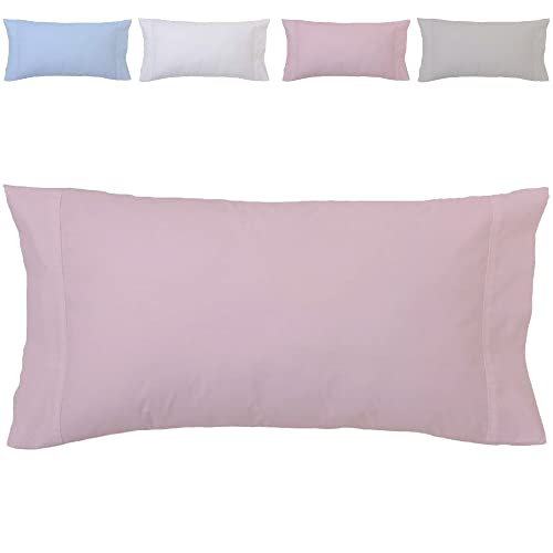 Sibiles - Funda de Almohada de Bocas Abiertas Hotel Polialgodón Color Rosa Talla Almohada 90 cm