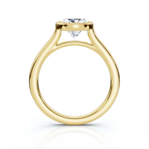 1 CT-5 CT Moissanite Engagement Ring, 10K/14K/18K Solid Gold & 925 Sterling Silver, Wedding Bridal Ring Set, Milgrain Bezel Solitaire Anniversary for Her4