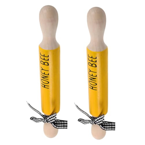 ULTECHNOVO 2 Piezas rodillo largo pizzelle Rodillo para hacer pasteles herramientas para pizzas rodillo de mano Rodillo para pasta fabricante de conos de helado suministros para hornear Muhe
