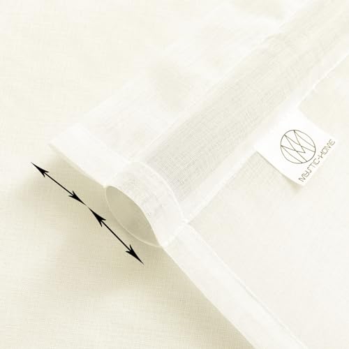 Image of MYSTIC-HOME Sheer Curtains Ivory 95 Inches Long, 108 Inch Width Window Treatments Rod Pocket Drapes for Living Room, Bedroom, Semi Extra Wide Sheer Curtains for Patio, Villa, 108 inchx 95 inch, 2 Panels
