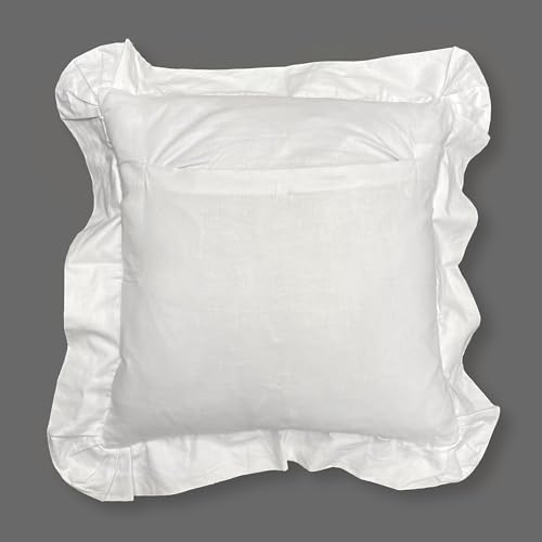 MODERN HEIRLOOM Embroidered and LACE 2-PC Pillow Decorative Pillow Set, 20 inches, Constance White 20" 2 Count