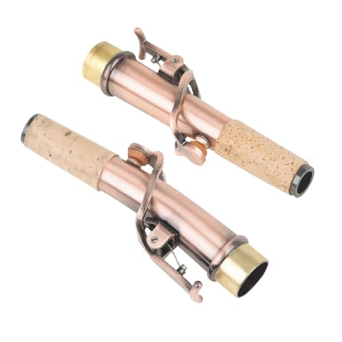 YARNOW 2個 サックスネップラノ用真鍮製ストレート ベントネック 高耐久メタル製 音程改善 練習用初心者対応交換パーツ