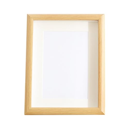 FLCPJGV シャドーボックスフレーム DIYクラフト用 立体 フォトフレーム 奥行き3cm ディスプレイケース 卓上 壁掛け両用 木製 ピクチャーフレーム 思い出を飾る コレクションボックス 寝室 リビングルーム カフェの装飾に適用, 8inch