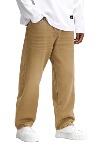 Image of INKKR Men Jeans||Regular Straight Fit Jean's||Loose Fit High Rise Denim Cotton Jeans||