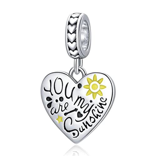 Breloque clé en cœur pour bracelet Pandora chaîne de sécurité en argent 925