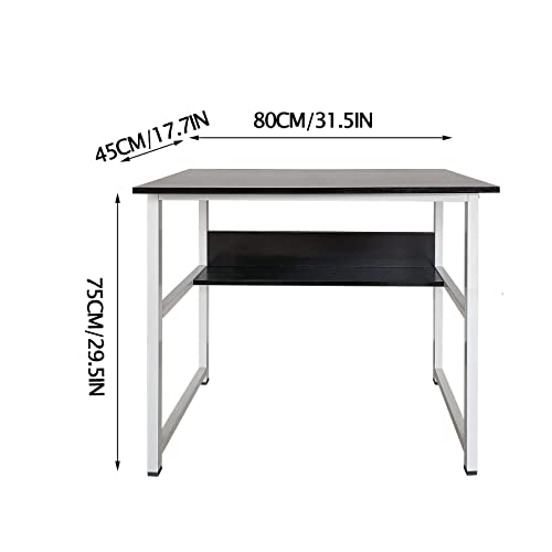 MIN-WIN-Computer-Desk-315-Inch-Home-Office-Desk-with-Shelves-Storage-Modern-Farmhouse-Wood-and-Metal-Study-PC-Laptop-Notebook-Study-Writing-Table-Simple-Executive-Work-Desk-for-Gaming-Student