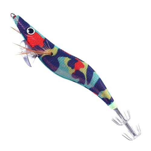 Squid Jigs Agua salada | Cebos que brillan en la oscuridad | Fsquid Hook Glow Effect Natación flexible, gambas realistas para peces Snakehead, calamares, bacalao, pargo