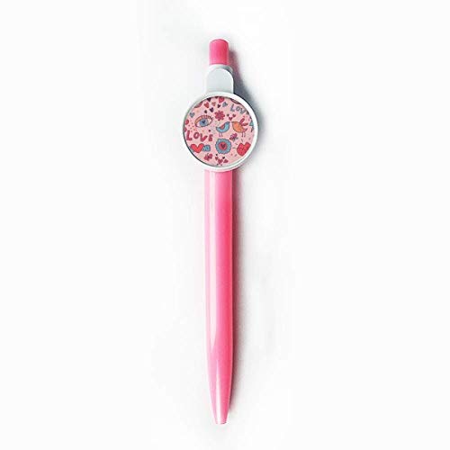 Stylo à bille rétractable bleu Lovers motif fleurs pour écriture fluide