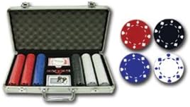 300 piece poker chip set "Suited Design" 11.5g clay composite in lockable silver case with Dealer Button