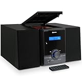 Denver MDA 285 – Système Audio Compact Dab+/FM + CD + Bluetooth + USB, Double Alarme, Sleep/Snooze, Radio 60 Stations, 2 x 50 W – Noir