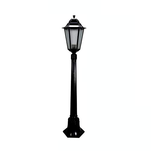 Lámpara de columna alta 80/110 cm, impermeable, aluminio fundido, antiguo, farol retro para exteriores, para parques, E27 ge Peel Glass Community GarFixture