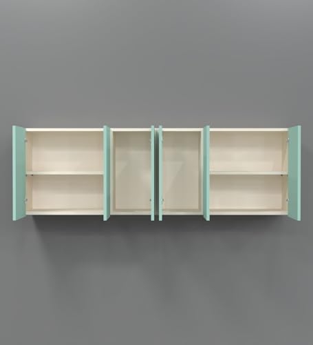 Image of SPECIALITY PANELS 6 Door Wall Cabinet with UV Profile Shutter | Wall Mounted Storage Cabinet for Kitchen Bathroom Living Room | Wooden Wall Cabinet Organizer UV Mint Finish DIY Assembly