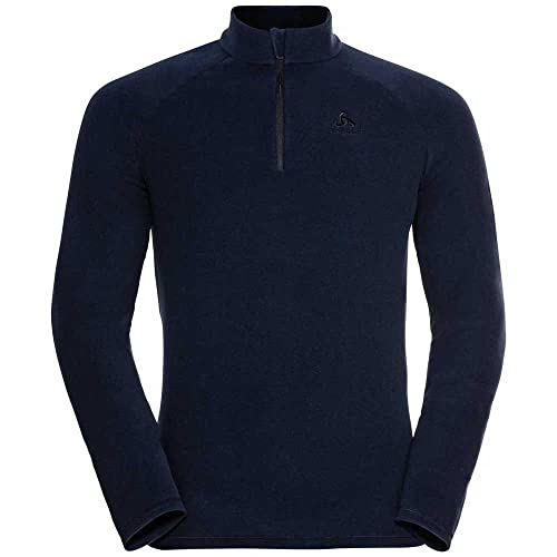 Odlo Fleecepullover für Herren Rigi | Dark Sapphire | Größe XL | Midlayer mit Halbreißverschluss | Langarm Wandershirt