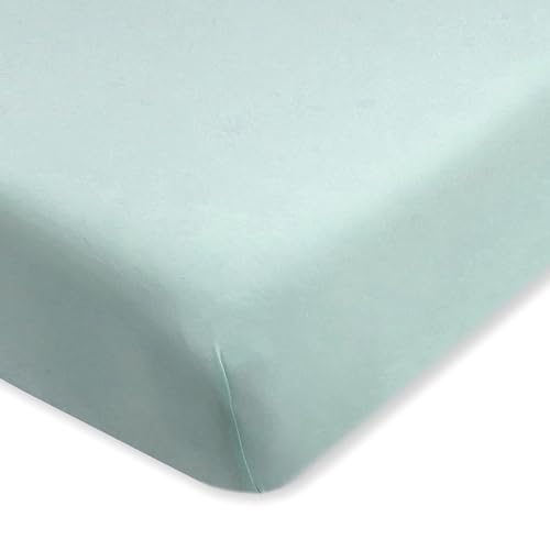 HonestBaby Unisex-Baby Fitted Crib Sheets Set Standard Mattress, 100% Organic Cotton Baby Boys, Girls, Neutral, 1 Pack - SAGE, One Size