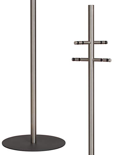 HISKA Garderobenständer Edelstahl mit Fuß in anthrazit, Kleiderständer,...