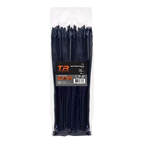 TR Industrial Multi-Purpose UV Resistant Black Cable Ties, 12 inches, 500 Pack Cover