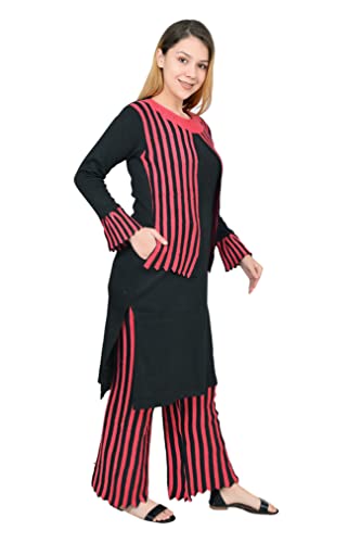 AHHAAAA Women Woolen Straight Kurti with Plazzo for Winters 4506 - Image 4